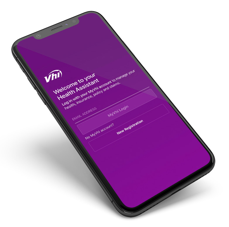 VHI Healthcare app screen